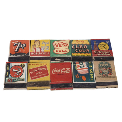 1950's Coca - Cola Dr Pepper 7 up RC Chewing Gum Matchbooks - Estate Fresh Austin