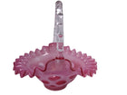 1950's fenton cranberry coin dot opalescent basket 7.5