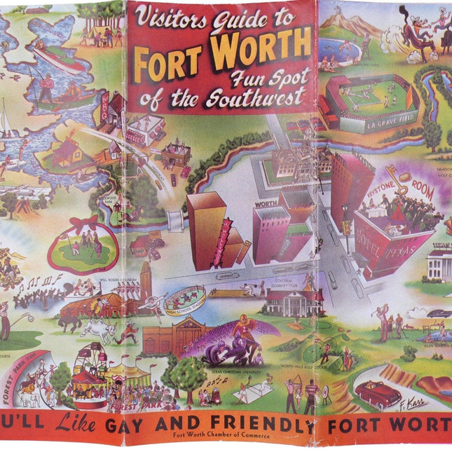 1950's Ft Worth Texas Visitors guide Gay and Friendly - Estate Fresh Austin