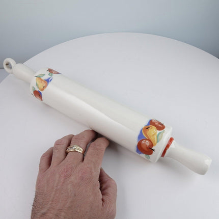 1950's Harker Pottery Fruit Pattern Ceramic Rolling pin - Estate Fresh Austin