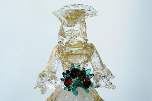 1950's Large Barovier and Toso Murano Woman with Bouquet figure - Estate Fresh Austin