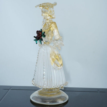 1950's Large Barovier and Toso Murano Woman with Bouquet figure - Estate Fresh Austin