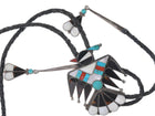 1950's Large Zuni Sterling silver Inlaid Thunderbird Bolo Tie - Estate Fresh Austin