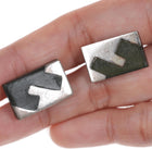 1950's Los Castillo Sterling and onyx screw back earrings - Estate Fresh Austin