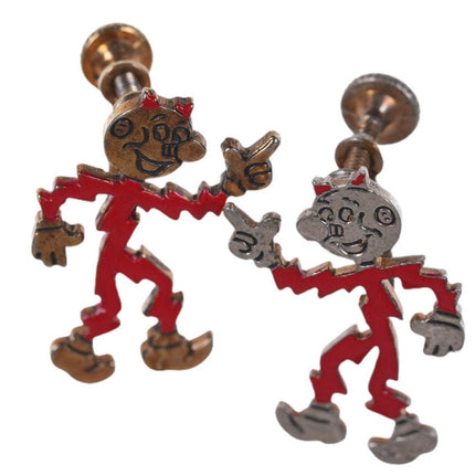 1950's Reddy Kilowatt Advertising Screw back earrings - Estate Fresh Austin