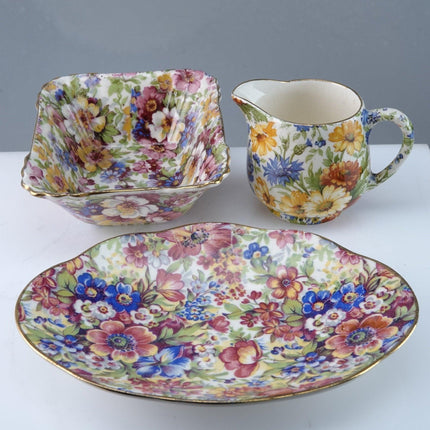 1950's Royal Winton/James Kent English Chintz Lot of 3 Pcs - Estate Fresh Austin