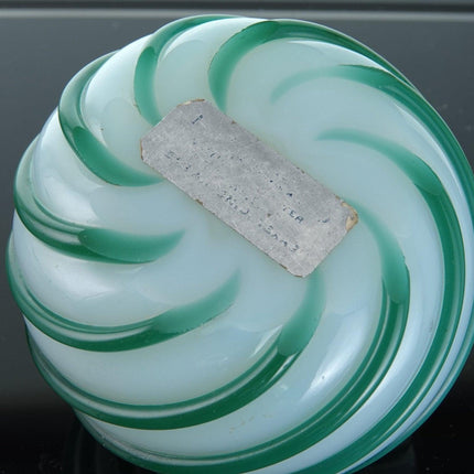 1950's Seguso Alabastro Art Glass Green and Opalescent Swirled Art Deco Paperwei - Estate Fresh Austin