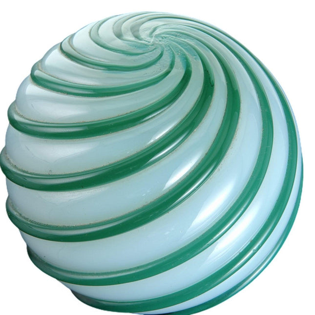 1950's Seguso Alabastro Art Glass Green and Opalescent Swirled Art Deco Paperwei - Estate Fresh Austin