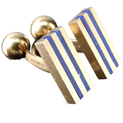 1950's Tiffany 18K Gold and Lapis Cufflinks - Estate Fresh Austin