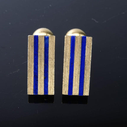 1950's Tiffany 18K Gold and Lapis Cufflinks - Estate Fresh Austin