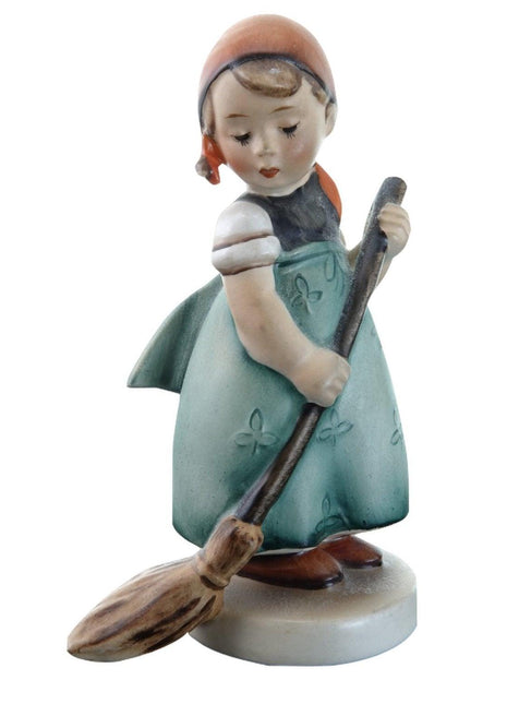 1950's Tmk2 Hummel Full Bee 5" tall girl with broom - Estate Fresh Austin