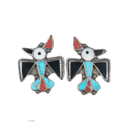 1950's Zuni Channel inlay Sterling thunderbird cufflinks - Estate Fresh Austin