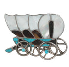 1950's Zuni Conestoga Wagon Sterling channel inlay pin - Estate Fresh Austin