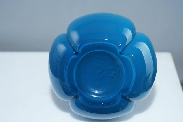 1957 Fenton Jamestown Teal Blue cased glass barber bottle - Estate Fresh Austin