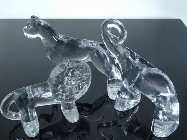 1960's Kosta Boda Zoo Animals Glass Lion, elephant, and dog - Estate Fresh Austin