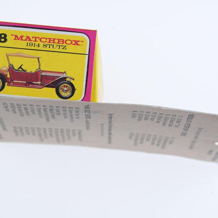 1960's Matchbox Models of Yesteryear Y - 8 1914 Stutz Sealed on card - Estate Fresh Austin