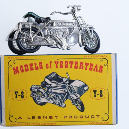 1960's Matchbox Y - 8 Models of Yesteryear 1914 Sunbeam Motor Cycle in Box - Estate Fresh Austin