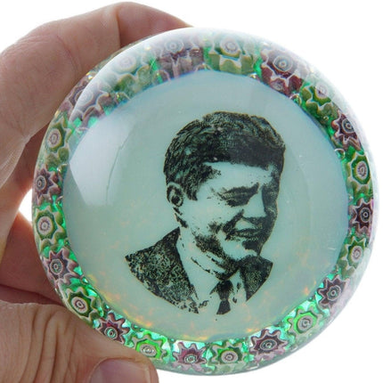 1960's Murano JFK Paperweight John F Kennedy President - Estate Fresh Austin