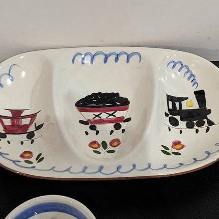 1960's Stangl Children's Bowl and cup Mealtime Train Pattern - Estate Fresh Austin