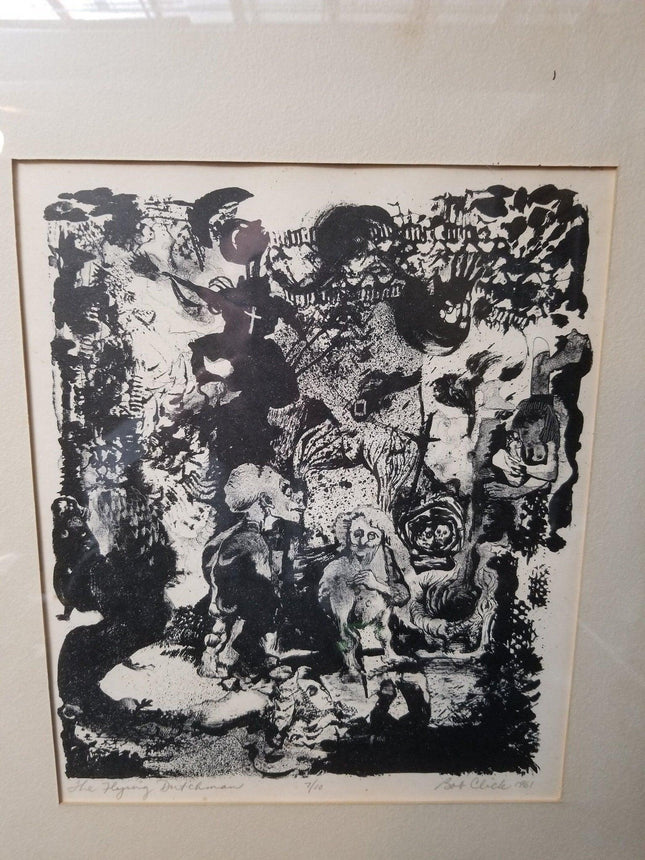 1961 Bob Click "The Flying Dutchman" Mid Century Lithograph 7/10 - Estate Fresh Austin