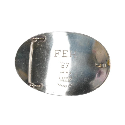 1967 Irvine & Jachens Sterling hand engraved Horse head belt buckle - Estate Fresh Austin
