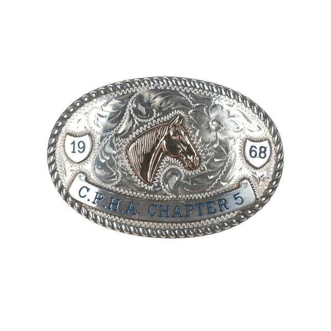 1968 Diablo Sterling/10k CPHA Chapter 5 Trophy belt buckle - Estate Fresh Austin