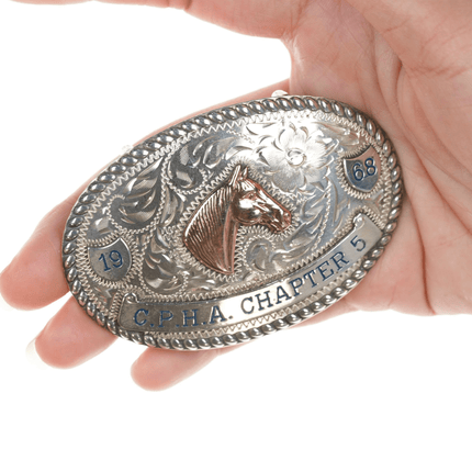 1968 Diablo Sterling/10k CPHA Chapter 5 Trophy belt buckle - Estate Fresh Austin