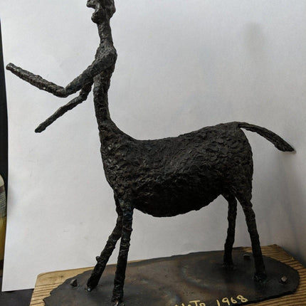 1968 Sheet Metal Sculpture of Centaur Signed Neto - Estate Fresh Austin