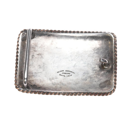 1969 Western Silversmiths Vista CA Sterling Paola Jaycee Rode Belt Buckle - Estate Fresh Austin