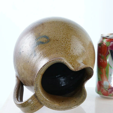 1970's Jugtown Pitcher Blue Decorated Salt Glazed stoneware pitcher - Estate Fresh Austin