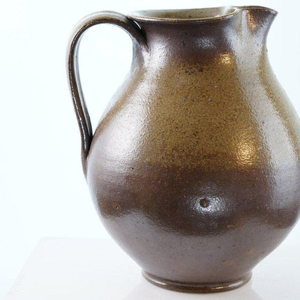 1970's Jugtown Pitcher Blue Decorated Salt Glazed stoneware pitcher - Estate Fresh Austin