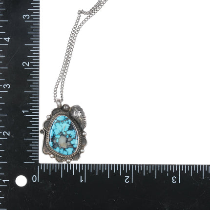 1970's LD Native American sterling quartz included turquoise pendant - Estate Fresh Austin