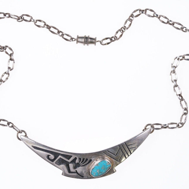 1970's Marcus Coochwykvia Hopi Overlay sterling necklace - Estate Fresh Austin