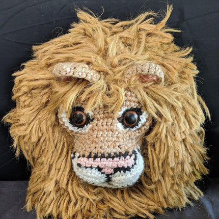 1970's Merikay Mackenna Guilt Free Animal Trophy Lion Head Taxidermy 18" Listed - Estate Fresh Austin