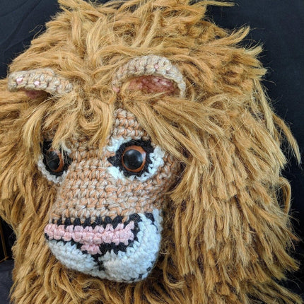 1970's Merikay Mackenna Guilt Free Animal Trophy Lion Head Taxidermy 18" Listed - Estate Fresh Austin