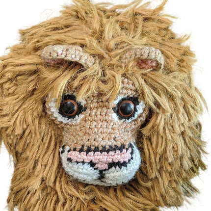 1970's Merikay Mackenna Guilt Free Animal Trophy Lion Head Taxidermy 18" Listed - Estate Fresh Austin