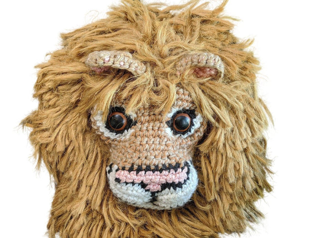 1970's Merikay Mackenna Guilt Free Animal Trophy Lion Head Taxidermy 18" Listed - Estate Fresh Austin