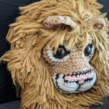 1970's Merikay Mackenna Guilt Free Animal Trophy Lion Head Taxidermy 18" Listed - Estate Fresh Austin