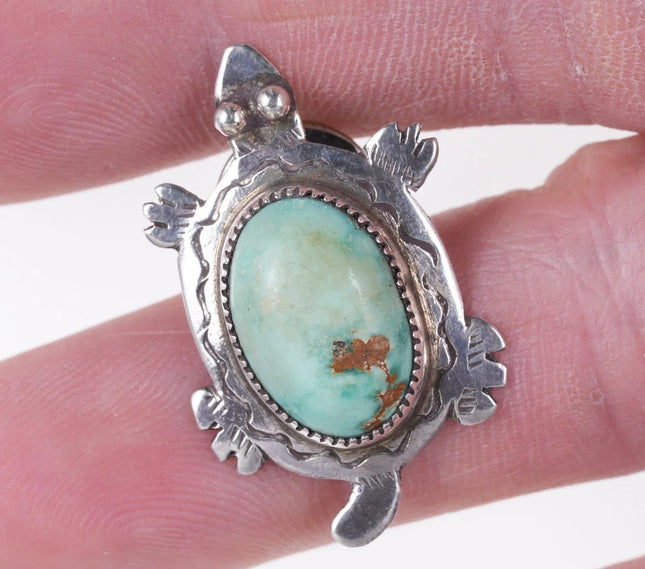 1974 CR Sousea Native American Sterling turtle pin - Estate Fresh Austin