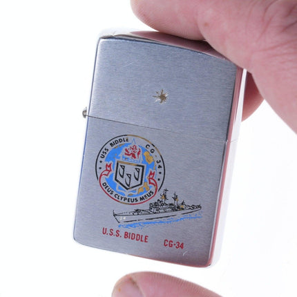 1976 Named Vietnam War Zippo in box USS Biddle DLG - 34 - Estate Fresh Austin