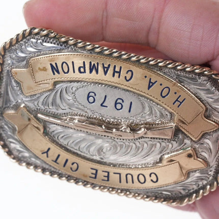 1979 Sterling silver Coulee City Colorado Skeet Shooting Trophy belt buckle HOA - Estate Fresh Austin