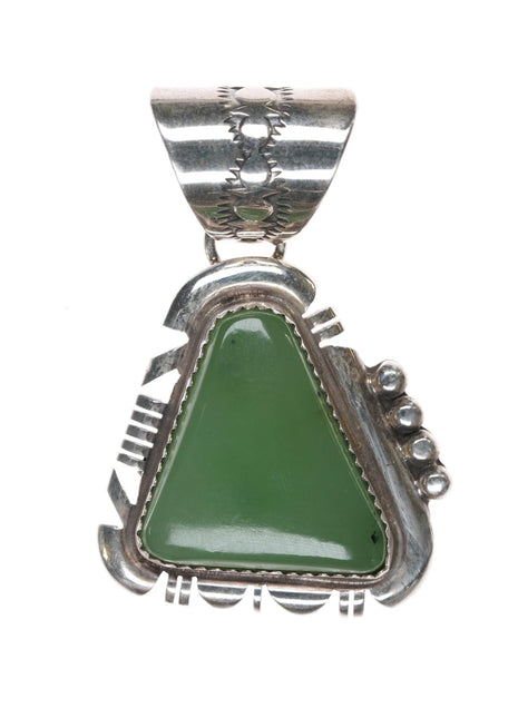 1980's Benjamin Piaso Jr Navajo sterling and jade pendant - Estate Fresh Austin