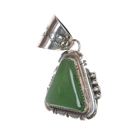 1980's Benjamin Piaso Jr Navajo sterling and jade pendant - Estate Fresh Austin