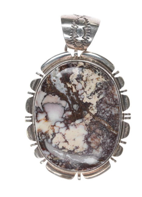 1980's Benjamin Piaso Jr Navajo Sterling wild horse jasper pendant - Estate Fresh Austin