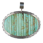 1980's Carlos Eagle Navajo sterling turquoise corn row pendant - Estate Fresh Austin