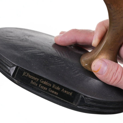 1980's Greg Wyatt Bronze Delta Kappa Gamma Golden Rule Award from JC Penney - Estate Fresh Austin