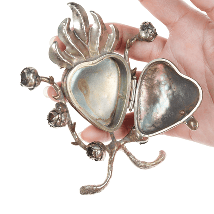 1980's Judith Roberts Coleccion Mixed metals reliquary pendant/pin/ornament - Estate Fresh Austin