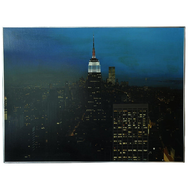 1980's New York City Cityscape with twin Towers by Listed Artist Ron Balaban - Estate Fresh Austin