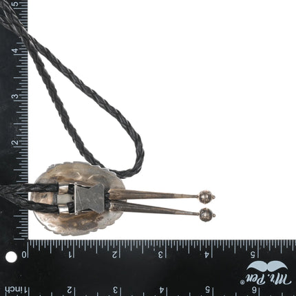 1980's Sterling, turquoise, and coral eagle bolo tie - Estate Fresh Austin