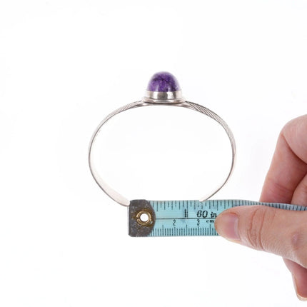 6.375" 1980's Wolfgang Southwestern Sterling silver charoite bracelet - Estate Fresh Austin